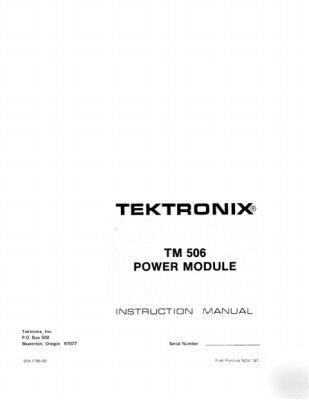 Tek tektronix TM506 tm 506 operation & service manual