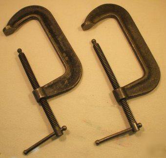 (2) vintage hargrave c-clamps 6 no 44