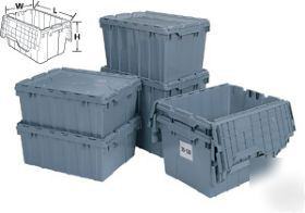Attached lid storage containers, bins,modular,stackable