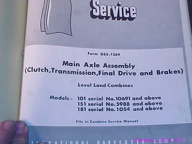 Ih 101 151 181 combine service manual 2 of them