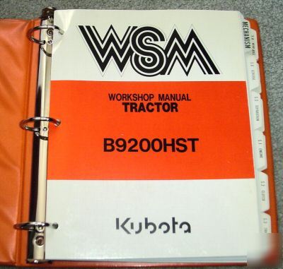 Kubota B9200HST tractor workshop repair manual book