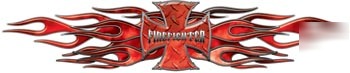 Flaming firefighter decal reflective 12