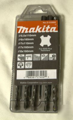 Makita set of 5 sds plus drill bits ( part no:-d-03888)