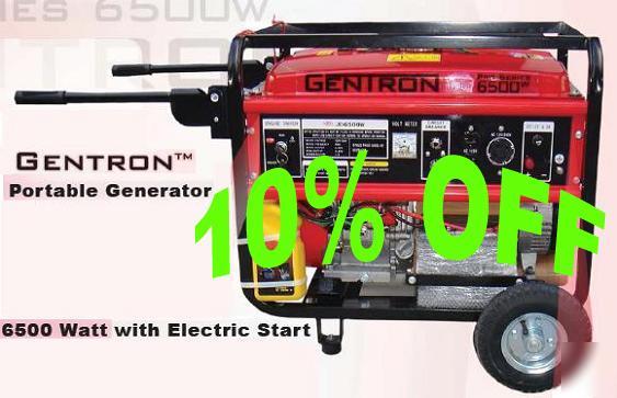 Gentron 6500 watt heavy duty portable gas generator