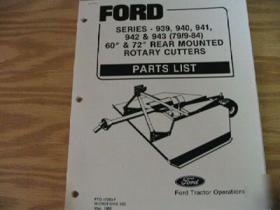 Ford 939 940 941 942 943 rotary cutters parts catalog