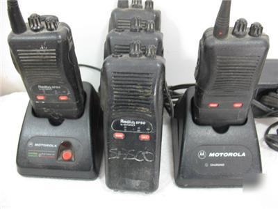 5 motorola radius SP50 radios & chargers 