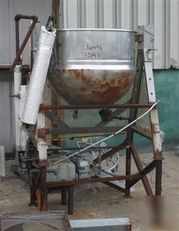 Used: lee kettle, 100 gallon, 304 stainless steel. 36