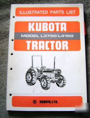 Kubota L3750-L4150 tractor parts catalog manual book