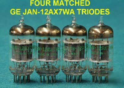 Matched quad ge jan 12AX7WA 12AX7 tubes