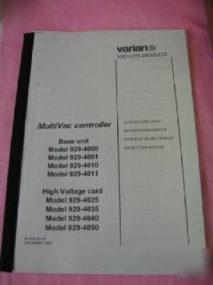 Varian multivac ion pump controller model #929-4011