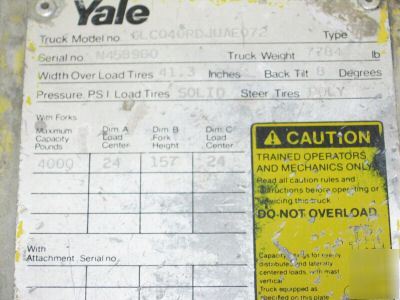 Yale 4000 lb. forklift fork lift truck good runner 