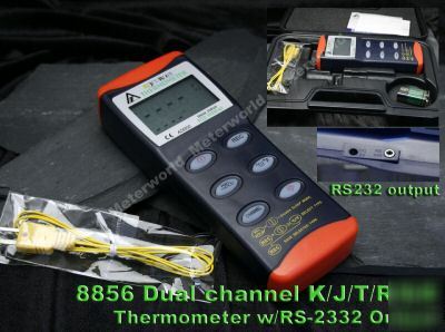 8856 6 kjtrse type dual channel thermometer w/ rs-232