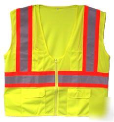 Ansi osha class ii 2 traffic safety vest lime yellow 2X