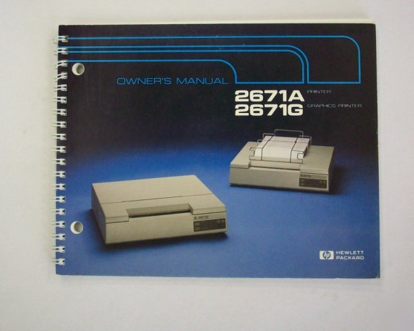 Hp / agilent 2671A/2671G owners manual - $5 shipping 
