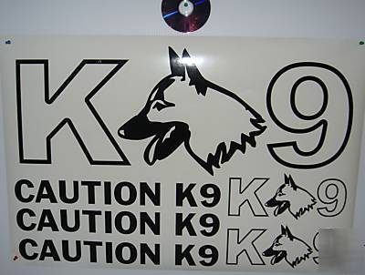 New caution K9 black decal set, sticker, emblem, , 6YR