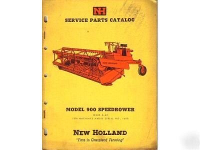 New holland 900 speedrower service parts manual