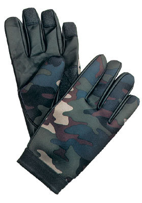 Woodland camoufalge neoprene camo gloves size large