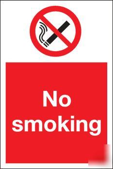 No smoking safety signs 400 x 600 rigid plastic