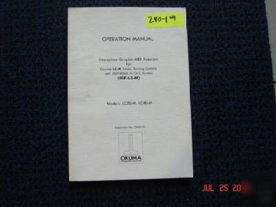 Okuma operation manual (igf-L3-m) models: LC20-m,LC40-m