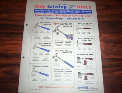 1971 estwing tools sales brochure, colorful