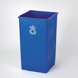 50-gallon square recycling container-rcp 3959-06 blu