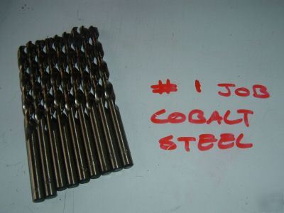 New 9 #1 jobber drill bits cobalt steel usa