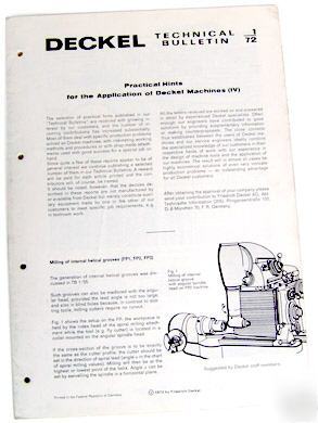 Deckel technical manual 72