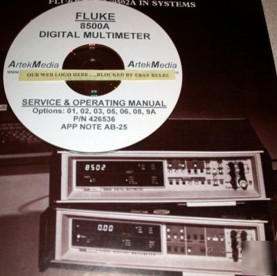 Fluke 8500A ops/service manual + app note & options (2)
