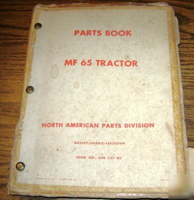 Massey ferguson 65 tractor parts catalog manual book mf