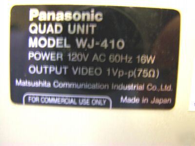 Panasonic wj-410 b&w cctv quad system security video