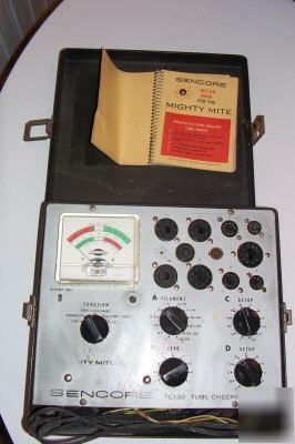Vintage sencore mighty mite tube tester with tube chart