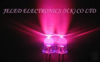 New 100X 5MM bright pink led lamp 10,000MCD f/r(unfaded