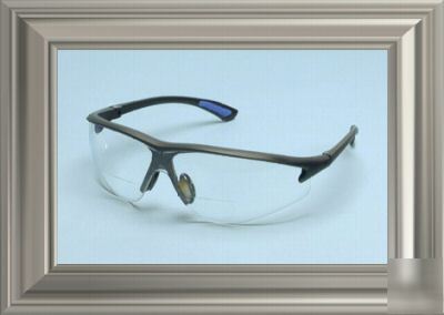 Elvex RX300 bifocal safety glasses, +2.0 diopter, clear