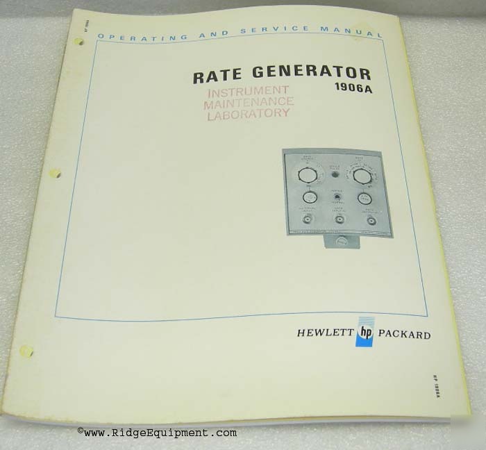 Hp 1906A rate generator operating & service manual []