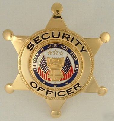 New brand 6 point security badge (gold) 