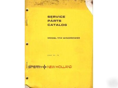 New holland 1114 windrower service parts manual