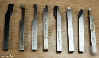 Set of 8 hss lathe tools with 6MM shank unimat myford