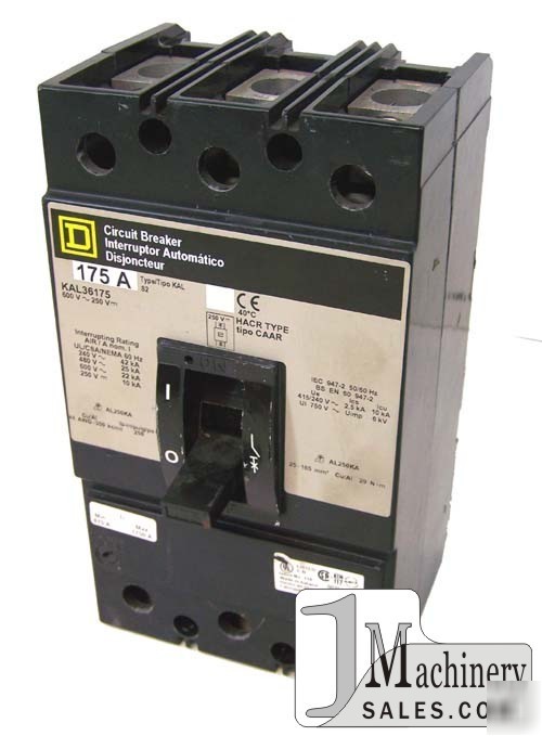 Square d molded case circuit breaker 175 amps, 3 pole