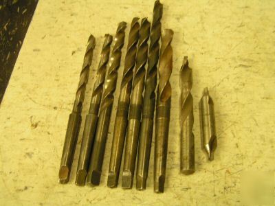 Lot of 9 national detroit tapered drill bits