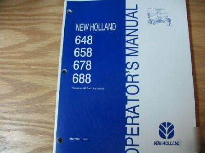 New holland 648 658 678 688 round baler operator manual