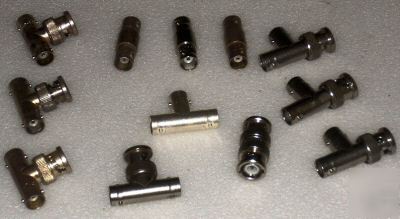 12 each assorted bnc to bnc adapters shown in photo