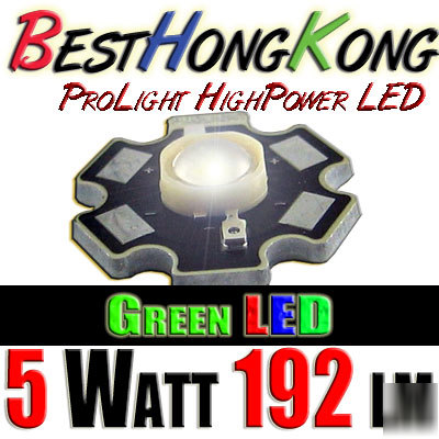 High power led set of 50 prolight 5W green 192 lumen