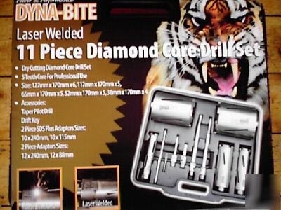 Dyna bite,11 piece diamond core drill set by rolson