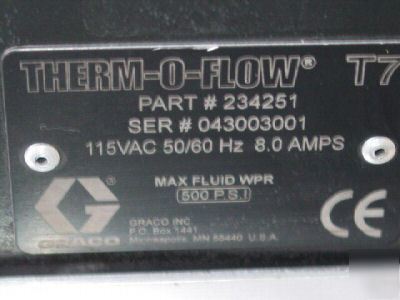 Graco thermoflow T7 adhesive hot melt tank dispenser