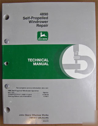 John deere service manuals: 4890 self-propelled windrow