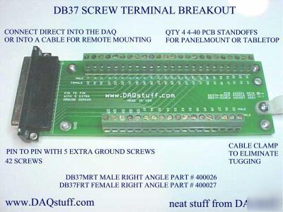 DB37 rt male screw term breakout w/ pcmcia cable #50034