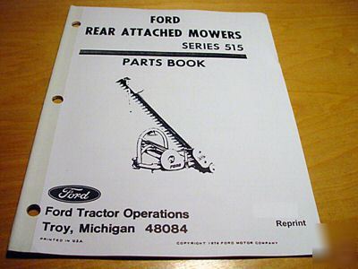Ford 515 rear mounted sickle bar mower parts manual