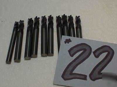 10 pcs of 5.90MM solid carbide end mills.
