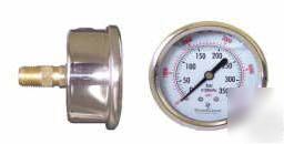 2 liquid filled pressure gauges 2-1/2