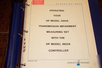 Hp 4944A tims measuring set w/ manual opt 010 